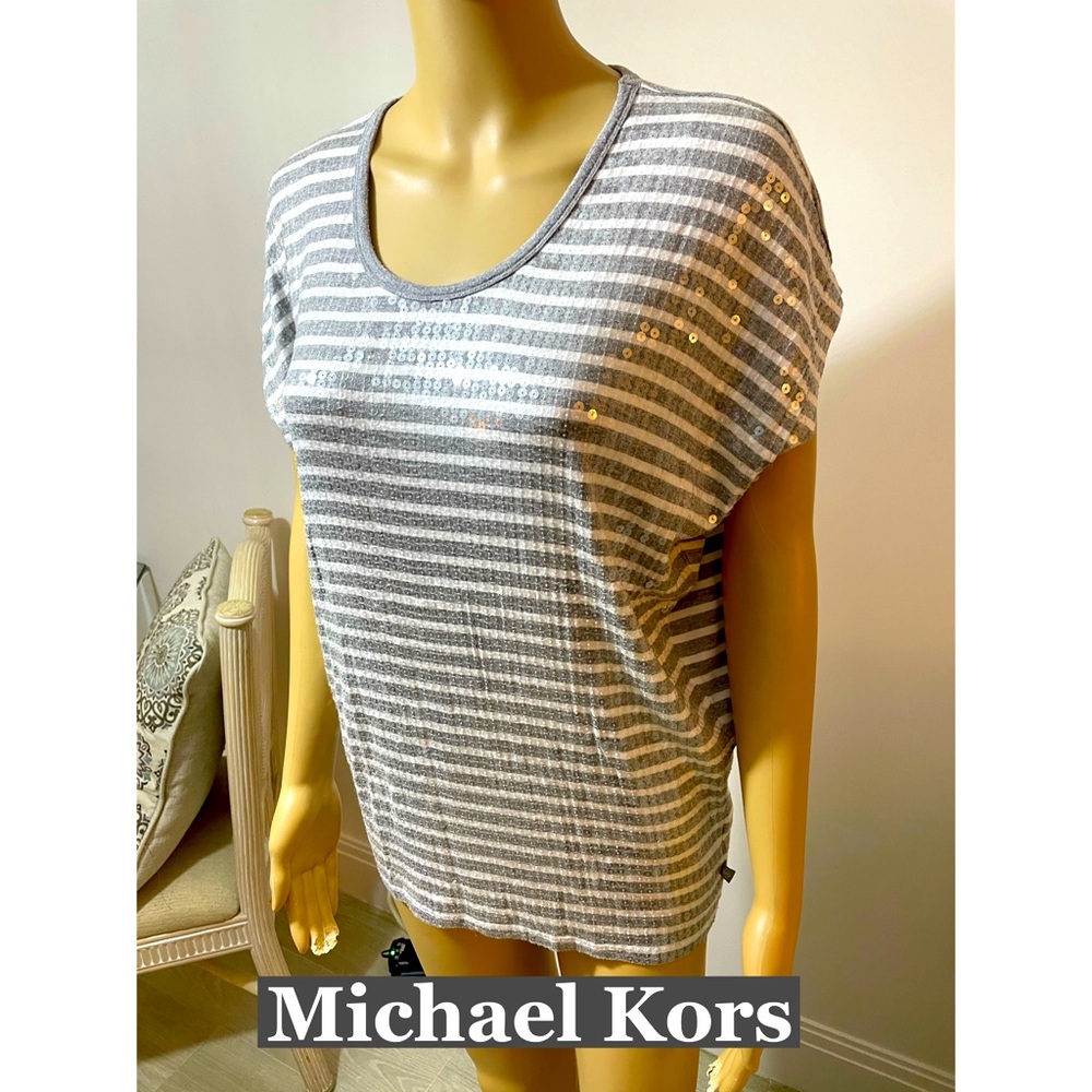 Michael Kors Sequined Striped‎ Top Sz PS